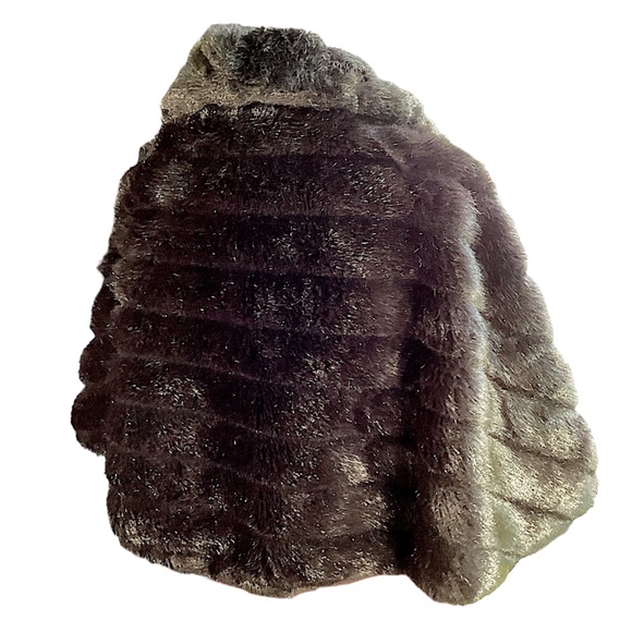 Vintage 1980’s Black Vegan Mink Wrap/Cape H1 - Picture 14 of 16